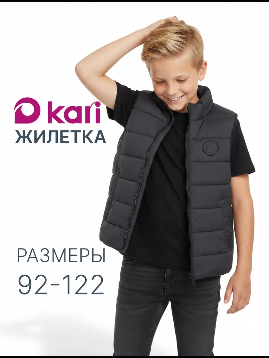 Жилетка для мальчика утепленная без капюшона