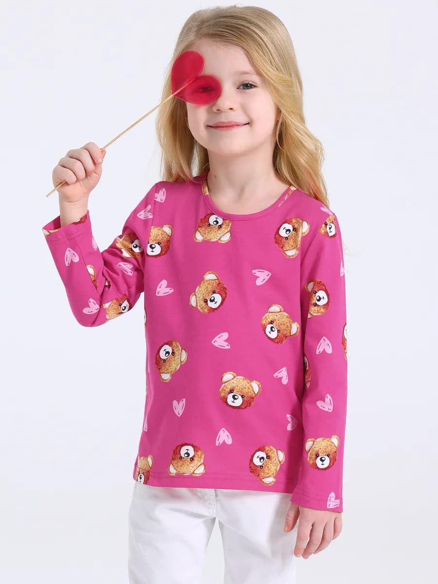 Лонгслив с принтом в садик хлопок 100%