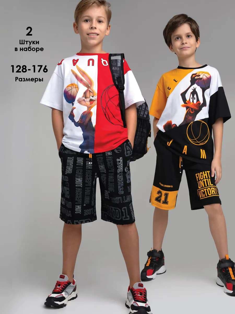 Шорты на резинке трикотажные летние для подростка набор 2 шт