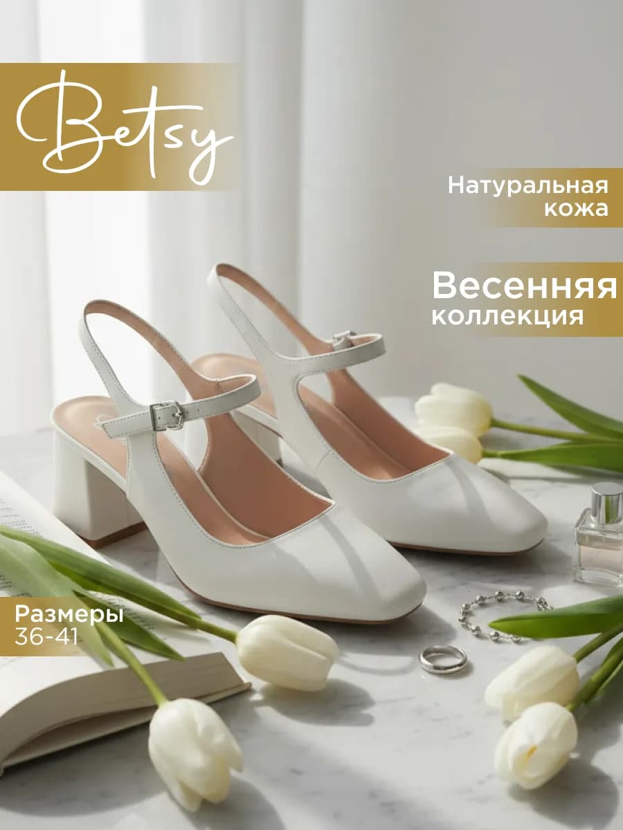 Туфли слингбэки натуральная кожа