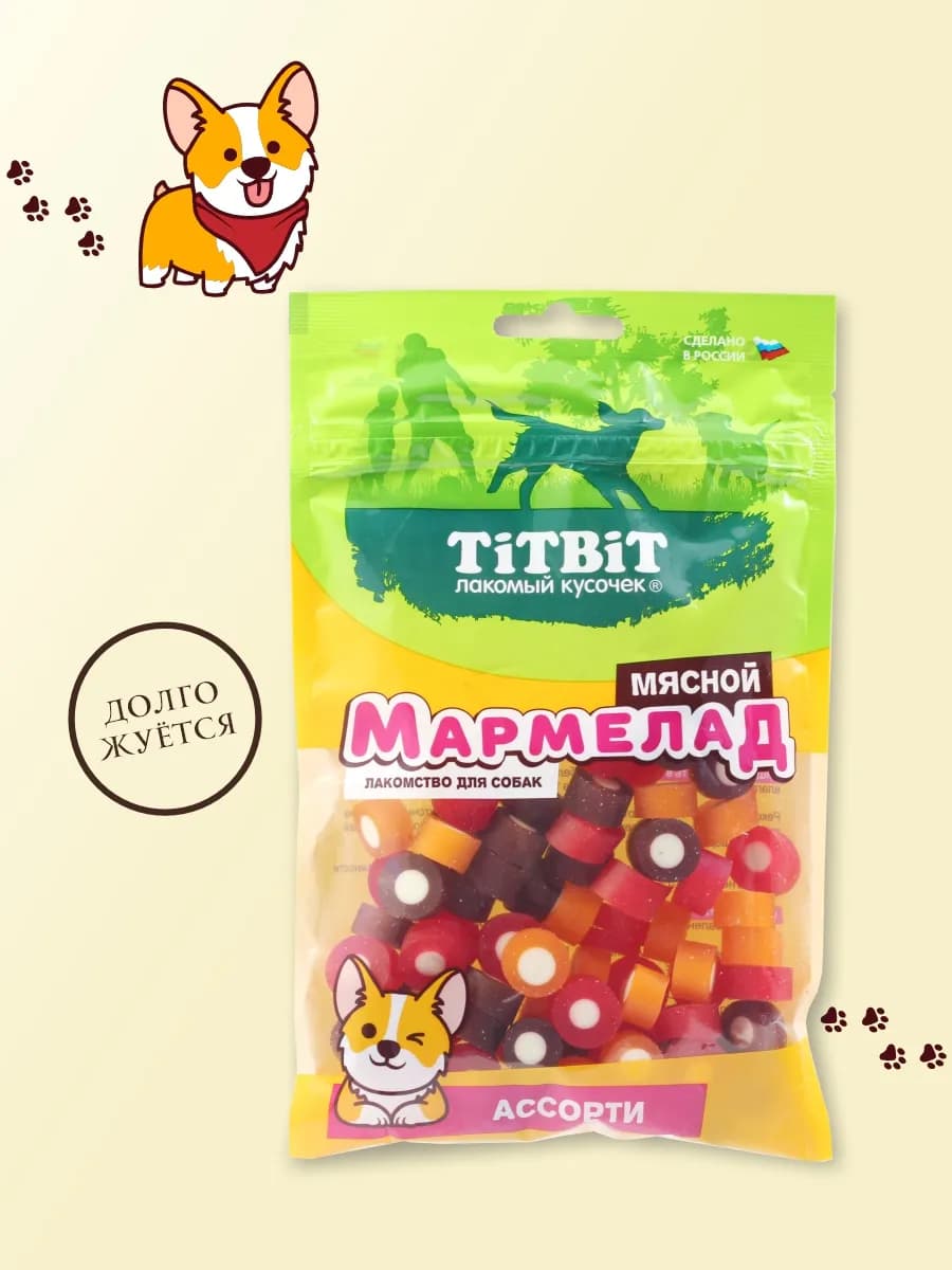 Лакомство для собак Мармелад мясной ассорти 120 г