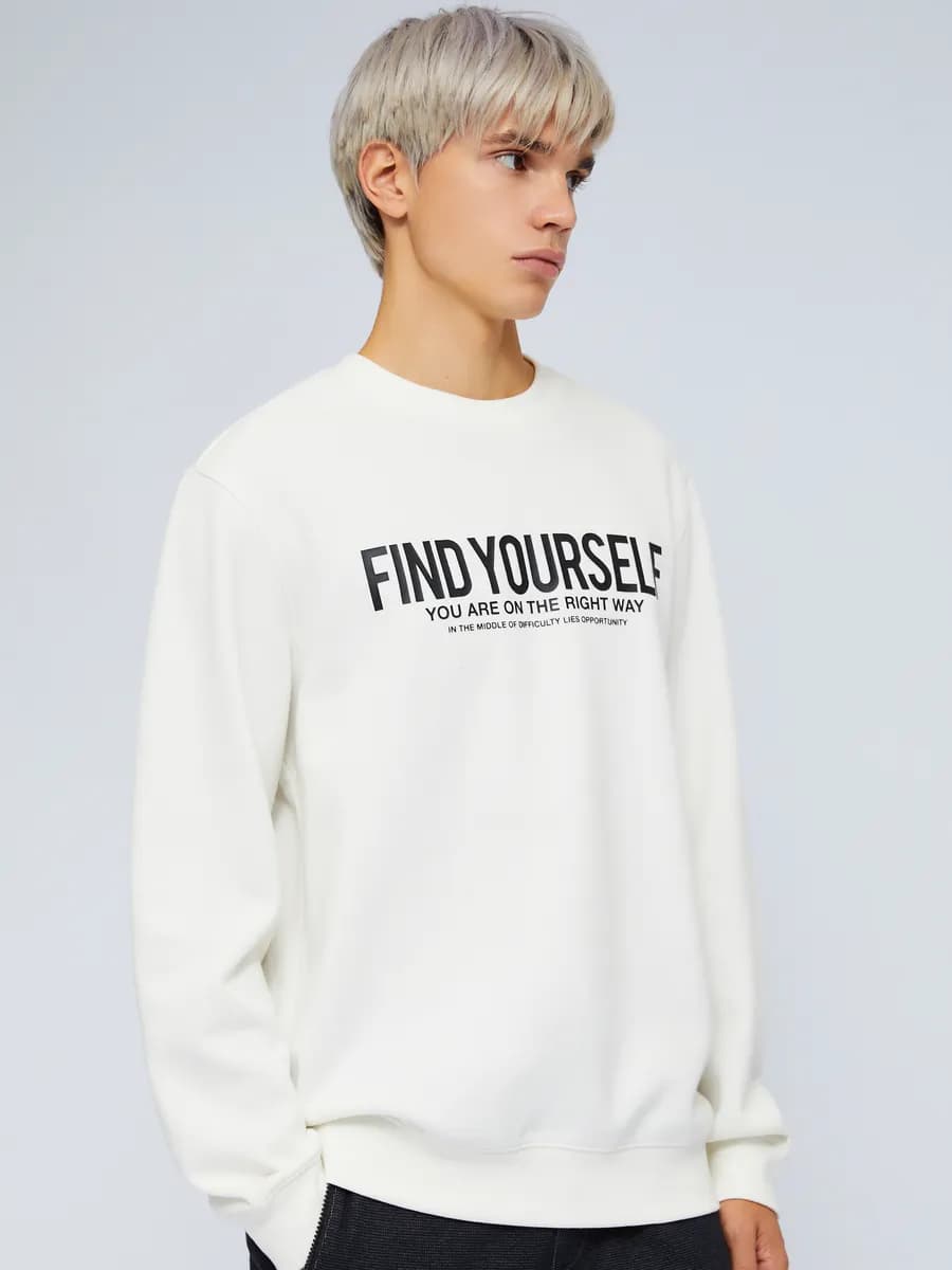 Мужской свитшот с принтом-надписью