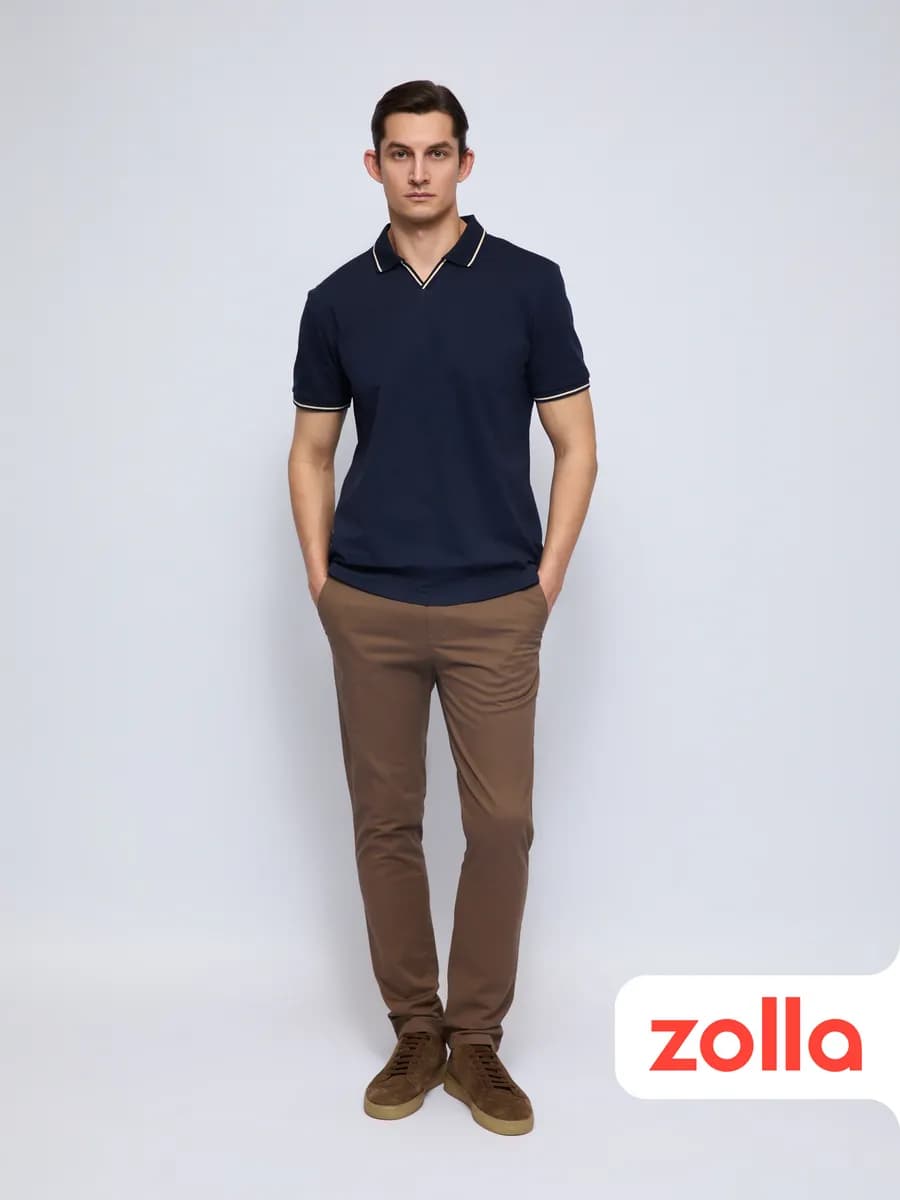 Мужские брюки силуэта Slim из хлопка