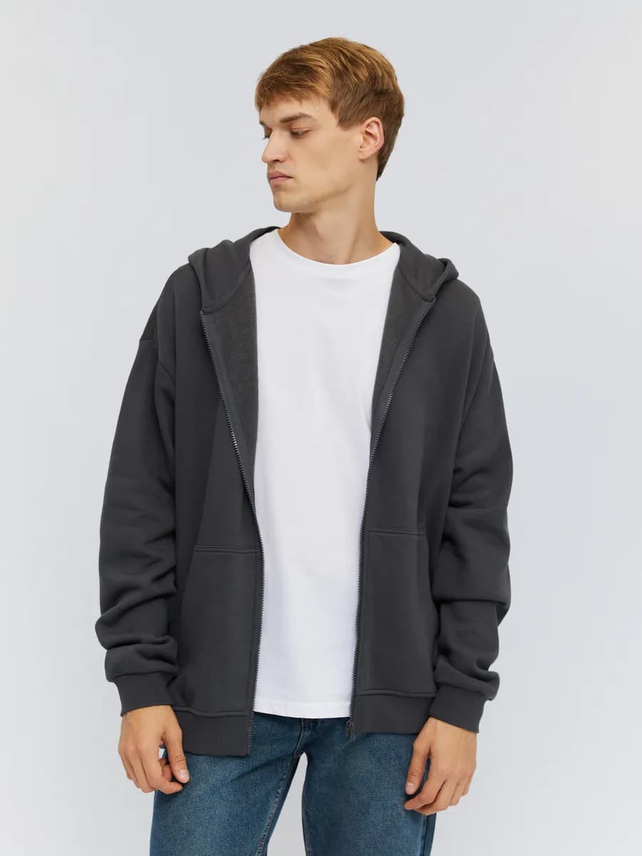 Мужская толстовка оверсайз на молнии