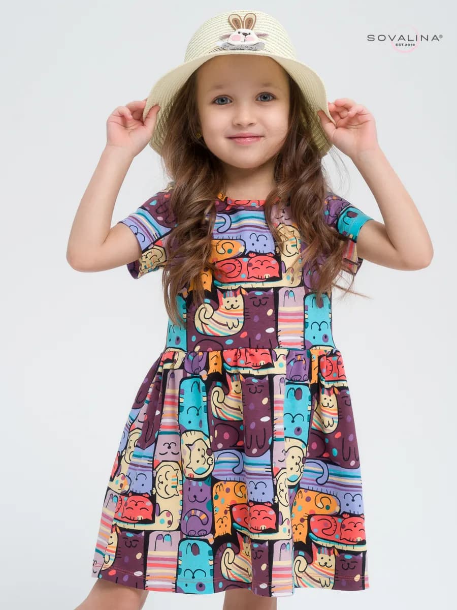 Летнее платье в садик короткий рукав