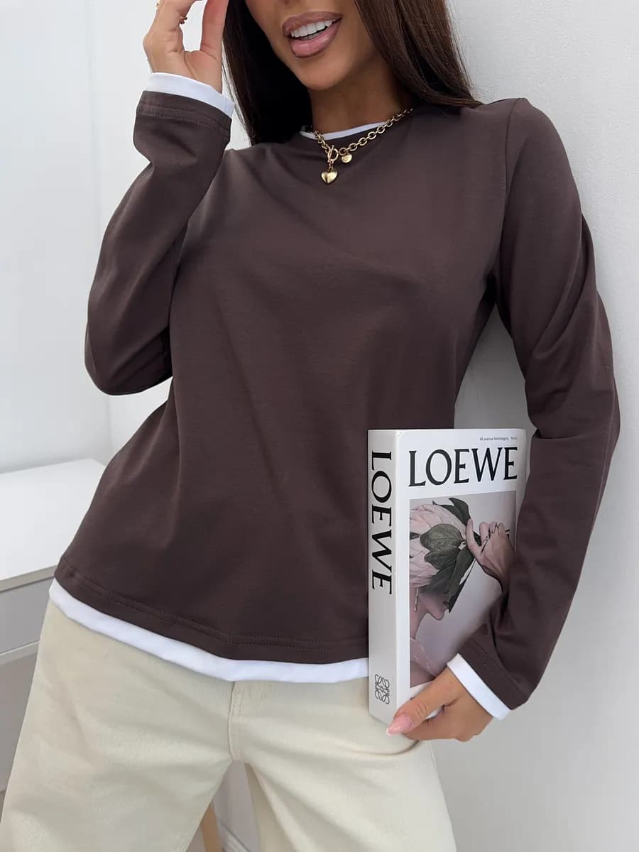 Лонгслив двойной базовый