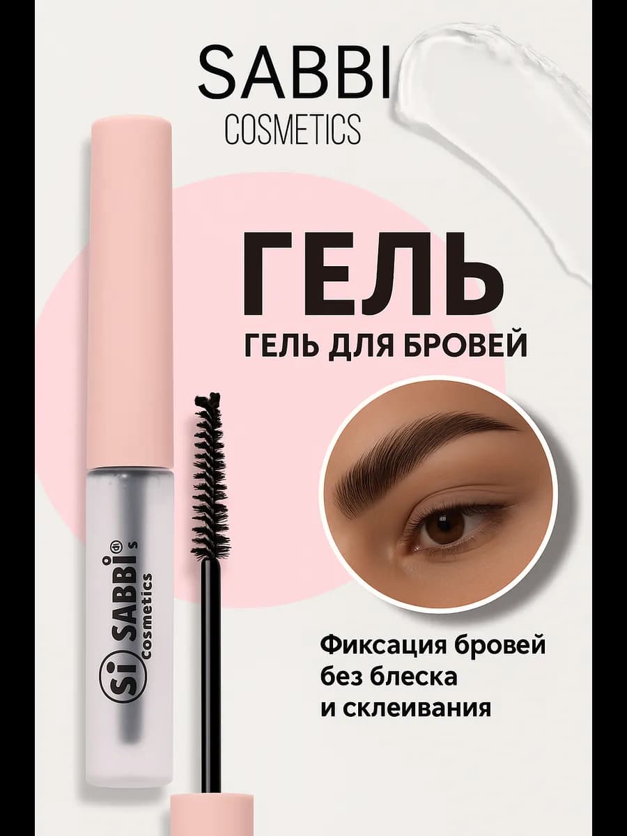 Гель для бровей фиксирующий стойкий прозрачный