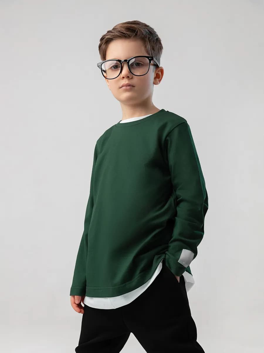 Лонгслив базовый из кулирки пике