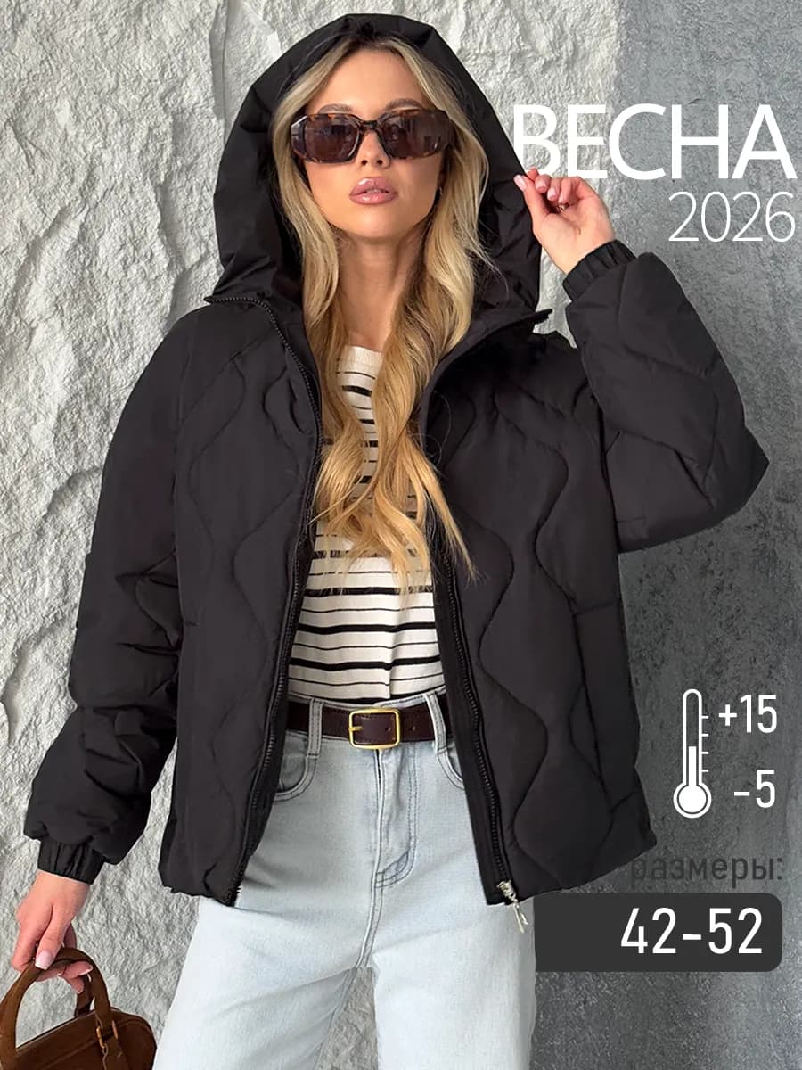 Куртка демисезонная бомбер с капюшоном утепленный