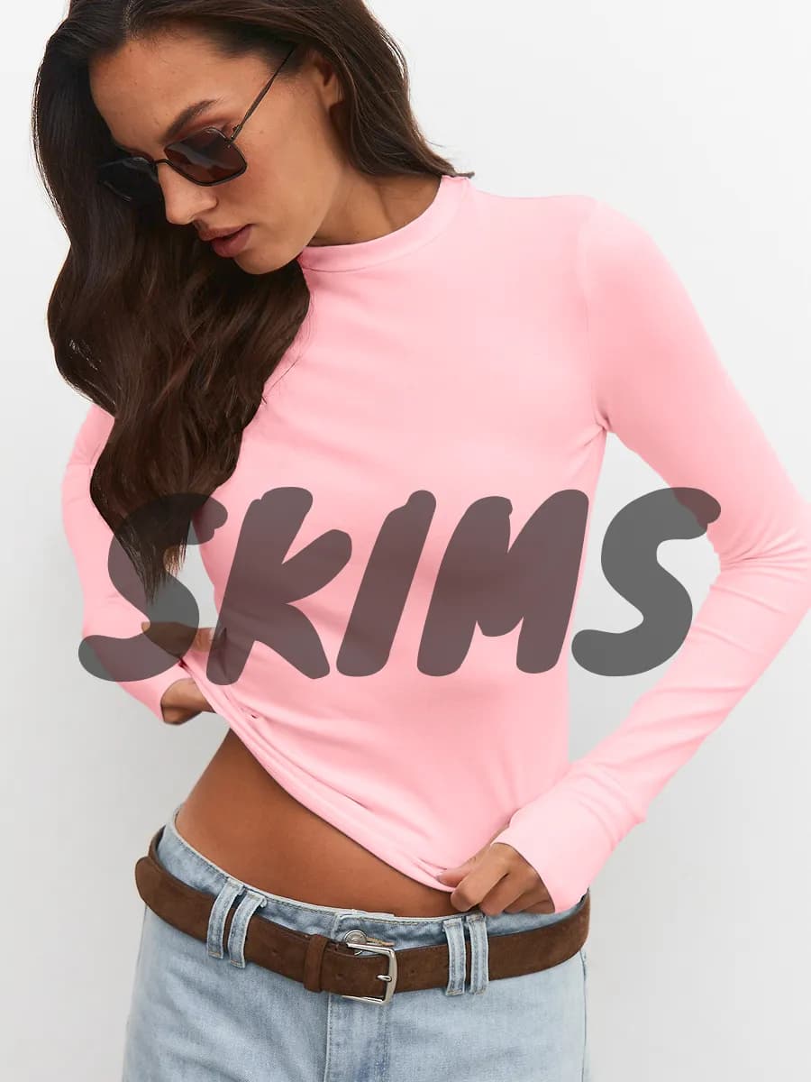 Лонгслив скимс облегающий с вырезом для пальца