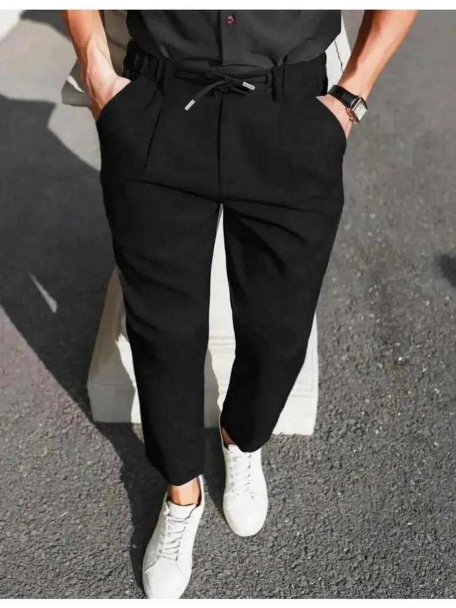 Классические брюки школьные зауженные - фото 1