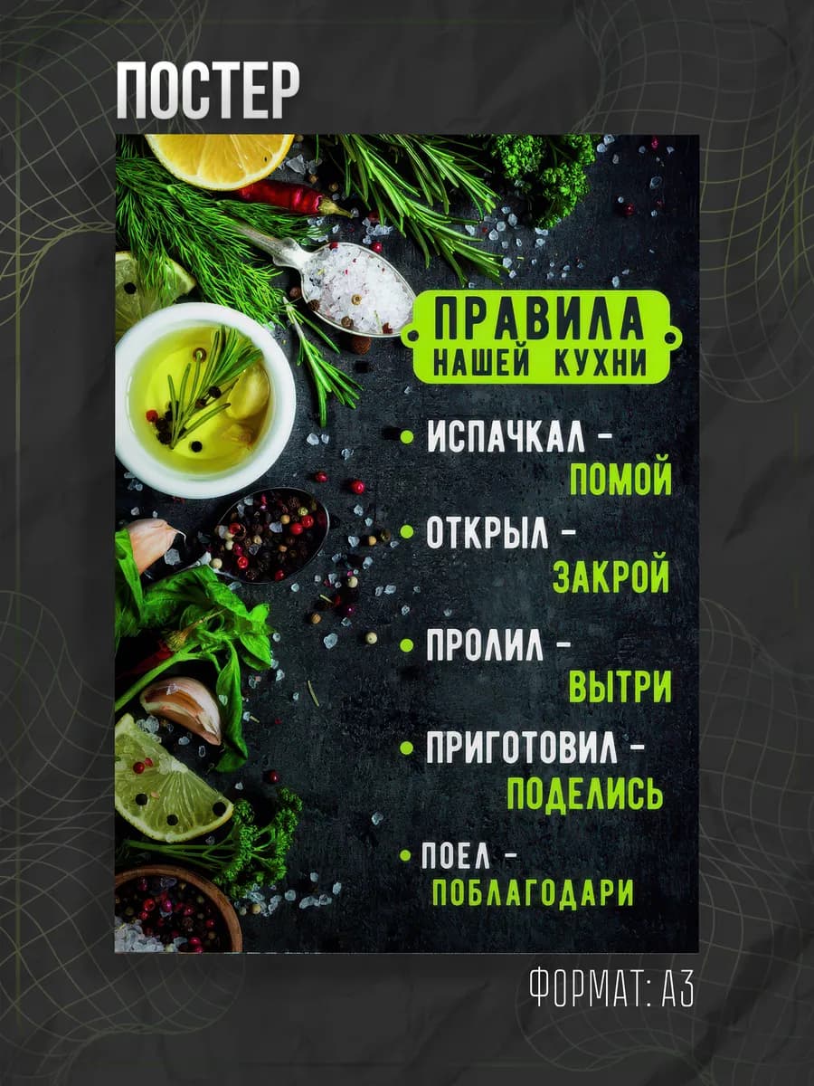 Постер "Правила Кухни"