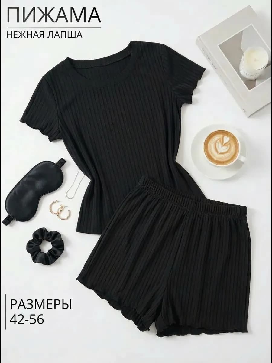 Пижама с шортами больших размеров лапша