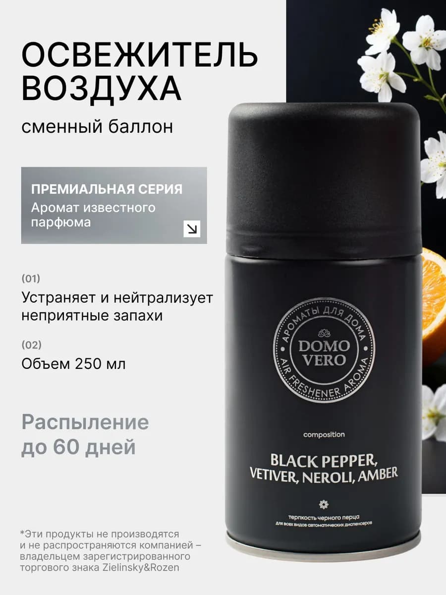 Сменный баллон освежитель для дома парфюм, Pepper 250 мл