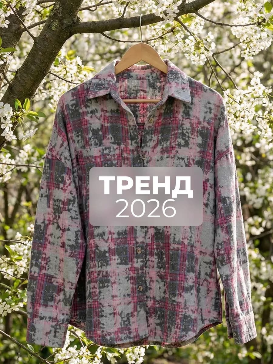 Рубашка в клетку оверсайз осенняя