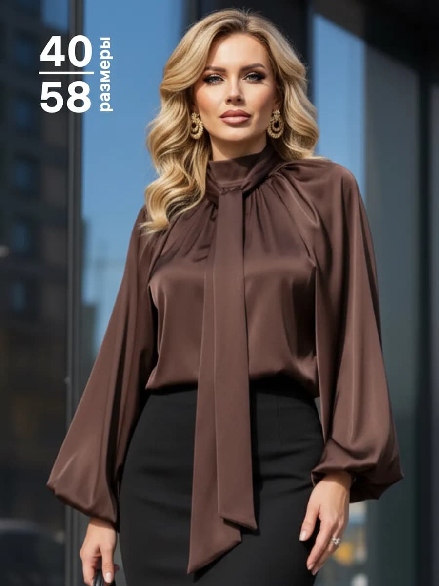 Блузка нарядная шелковая офисная вечерняя