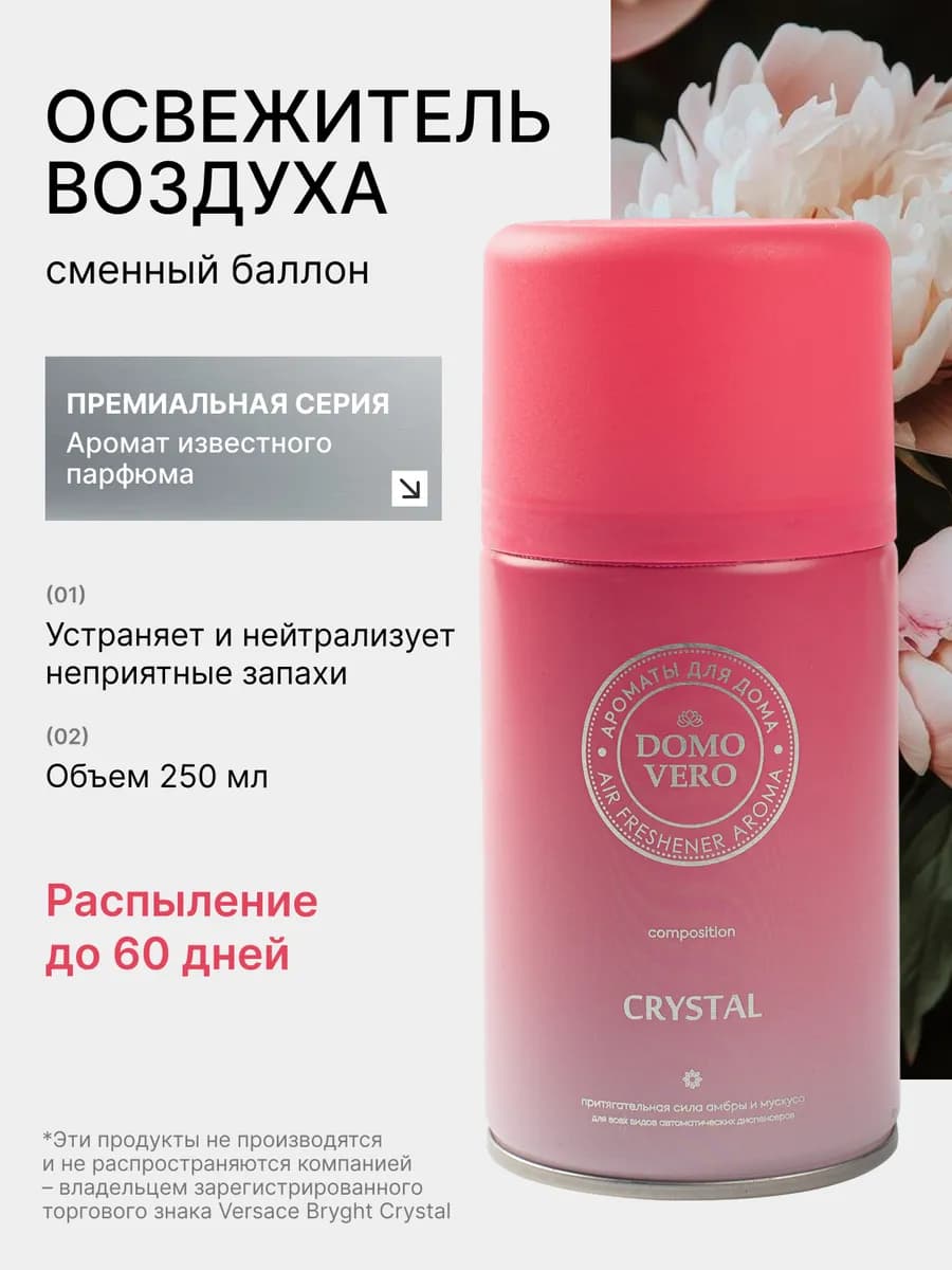 Сменный баллон освежитель для дома парфюм Crystal 250 мл