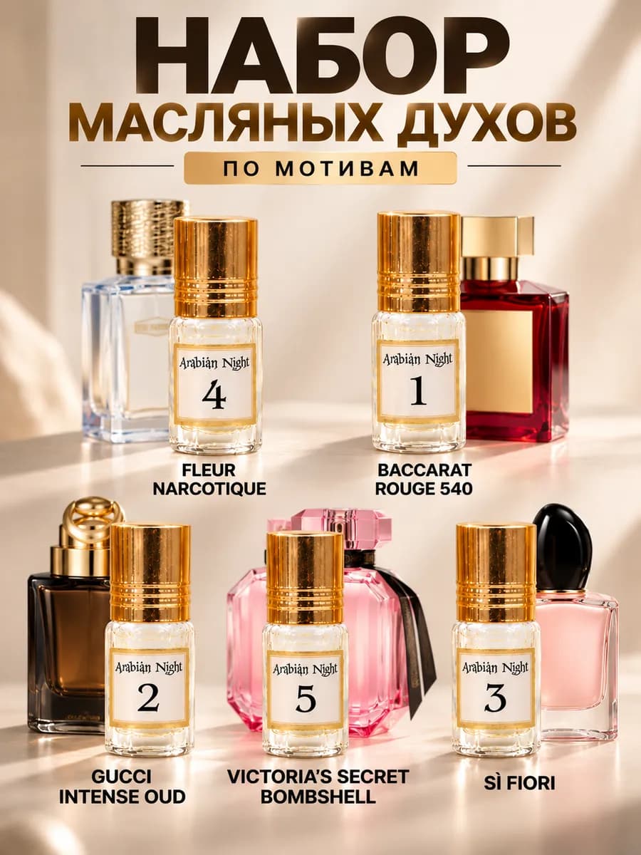 Духи набор пробников стойкие для женщин подарочный 5шт