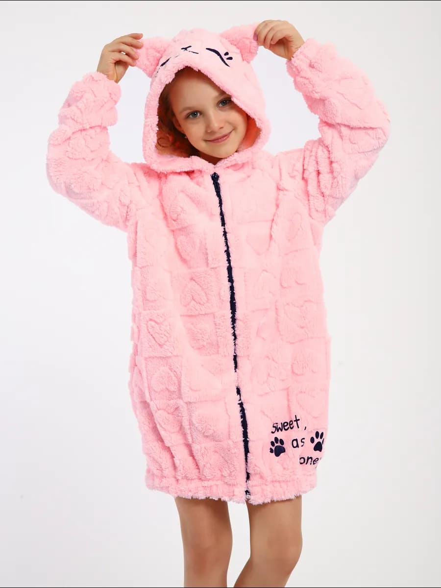 Халат теплый махровый банный детский для подростка - фото 1