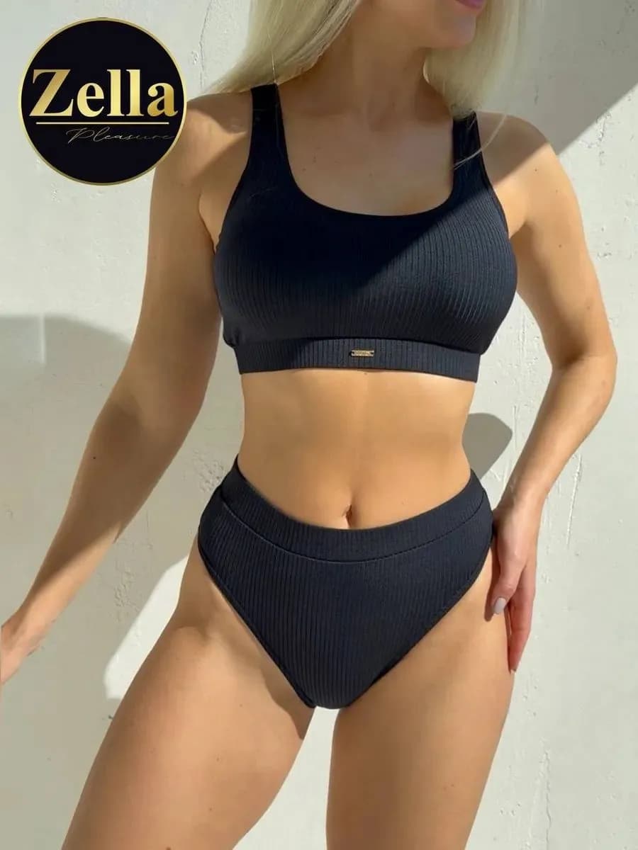 Купальник раздельный с высокой посадкой - фото 1