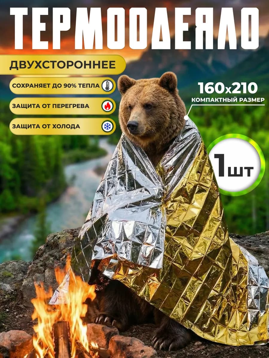 Термоодеяло спасательное туристическое - фото 1
