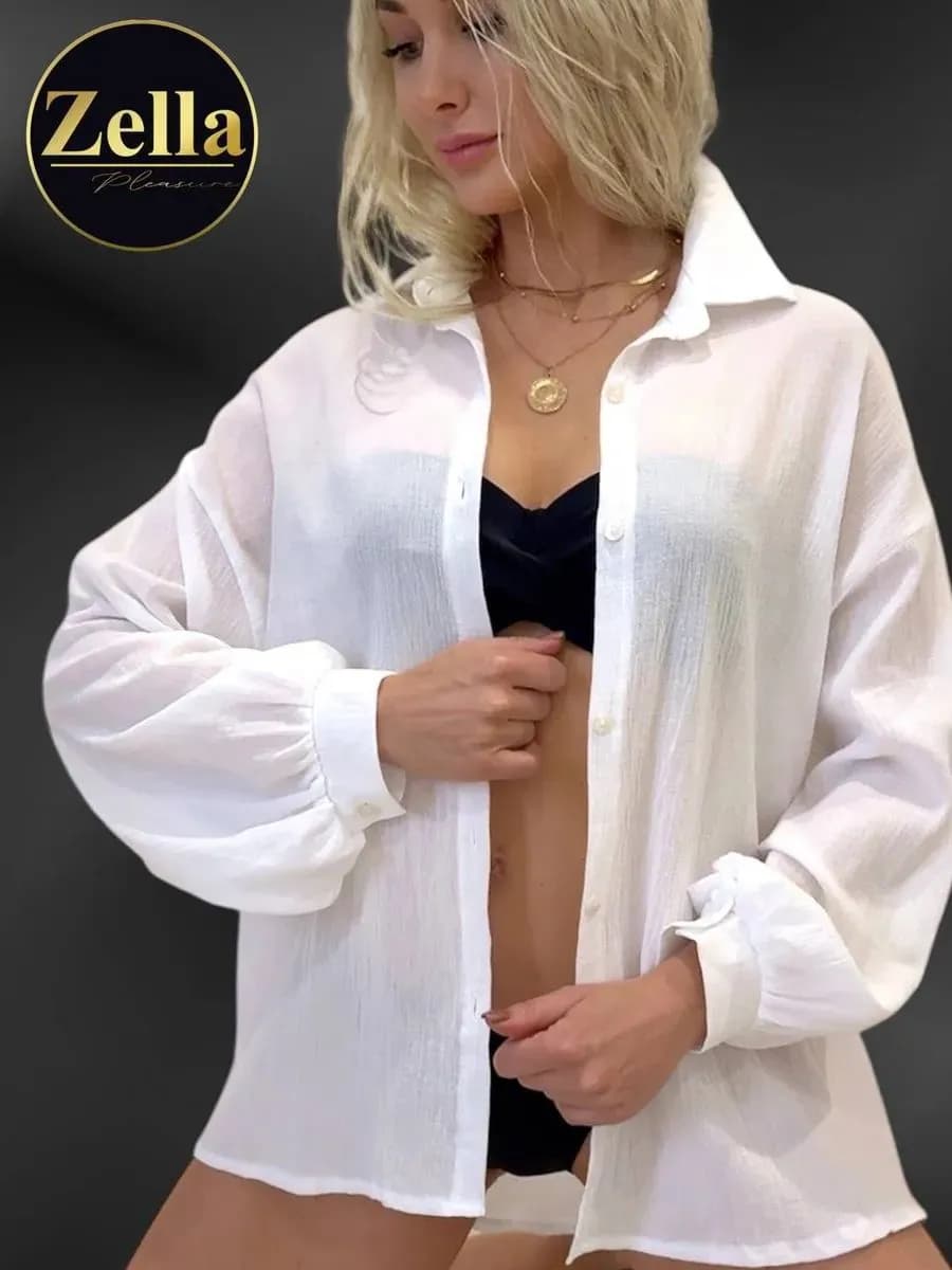 Рубашка летняя легкая туника парео пляжное муслин хлопок100%