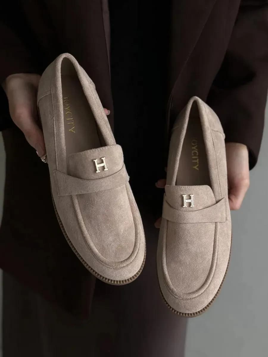 Лоферы замшевые дышащие осенние