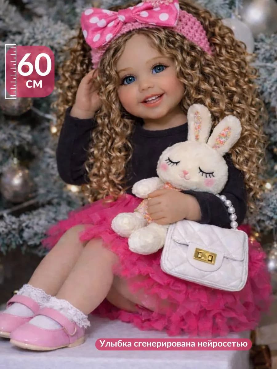 Кукла реборн Леона 60 см подарок девочке