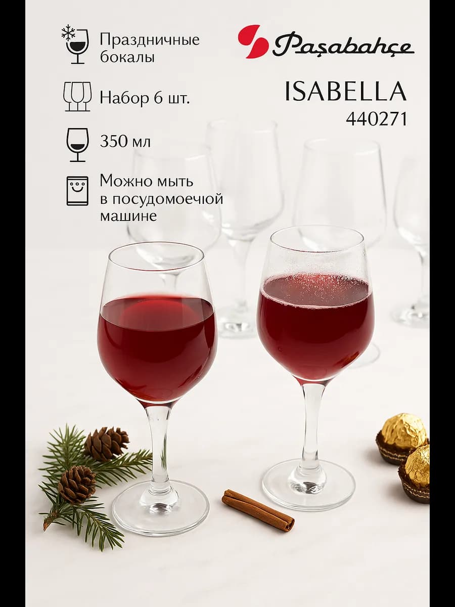 Набор 6-ти фужеров Isabella 350мл 440271