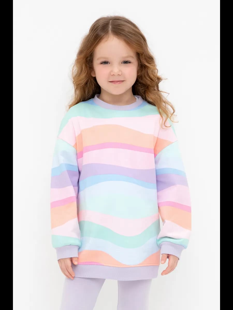 Свитшот удлиненный для девочки хлопковый