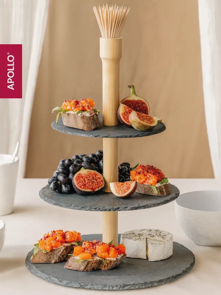 Этажерка для фруктов и десертов трехъярусная