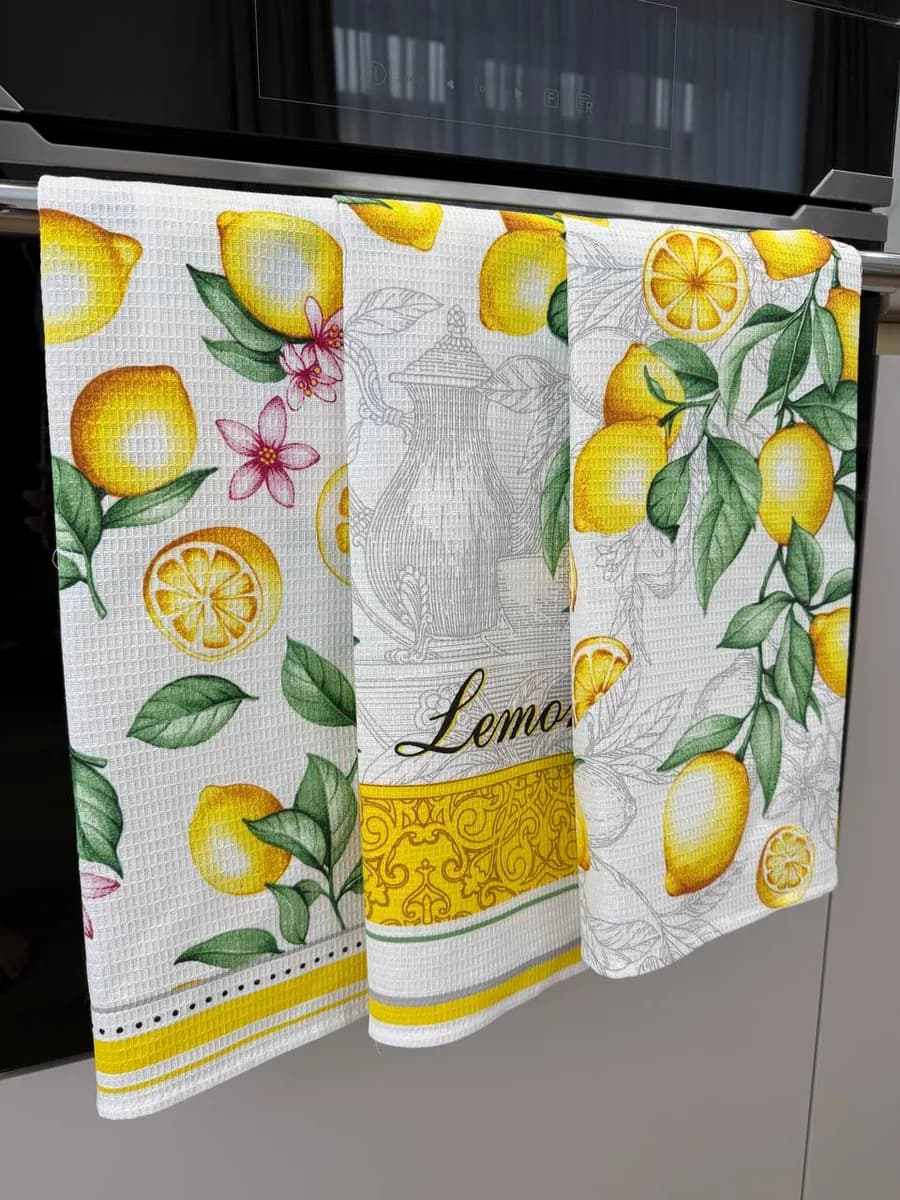 Полотенце кухонное вафельное набор 3 шт - фото 1