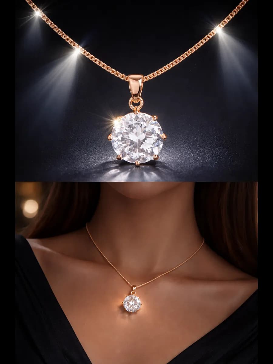 Подвеска на шею позолоченная кулон камень