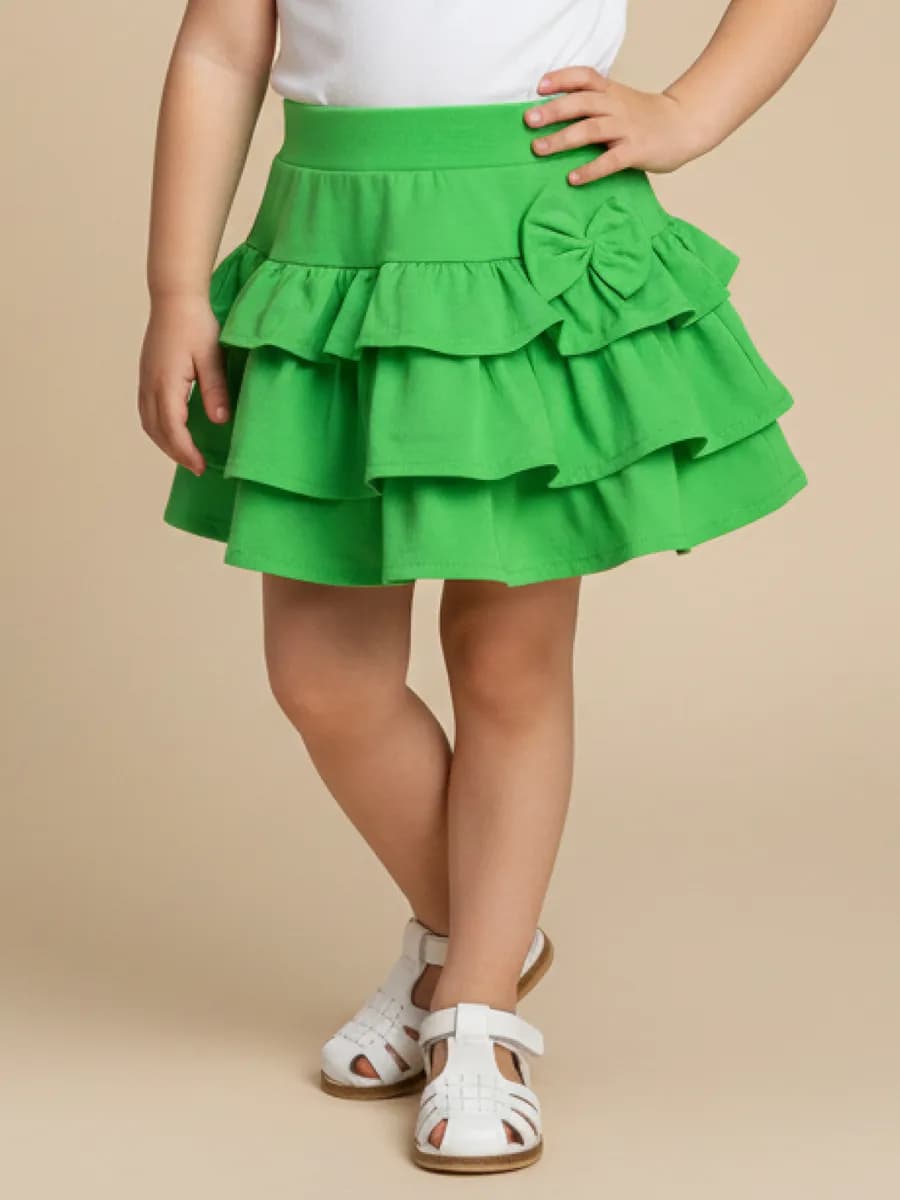 Юбка хлопковая летняя в садик с воланами