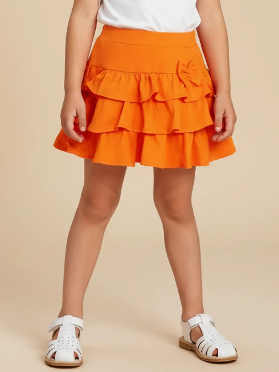 Юбка хлопковая летняя в садик с воланами