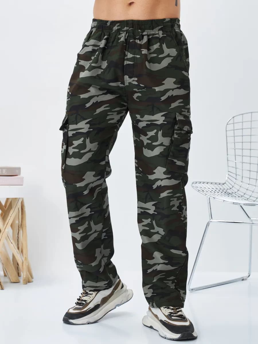 Брюки домашные без начесом комфуляжные