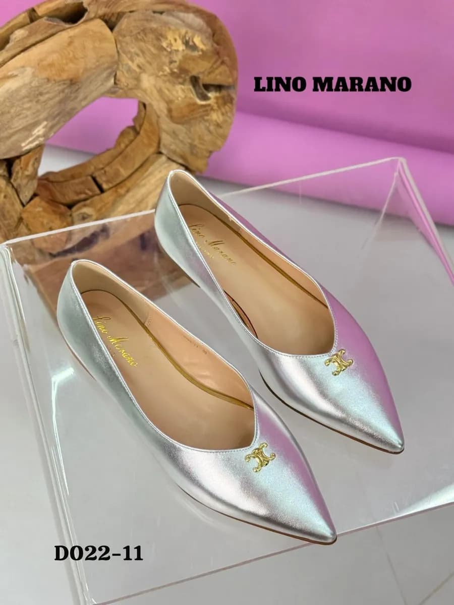 Балетки туфли кожаные с острым носом