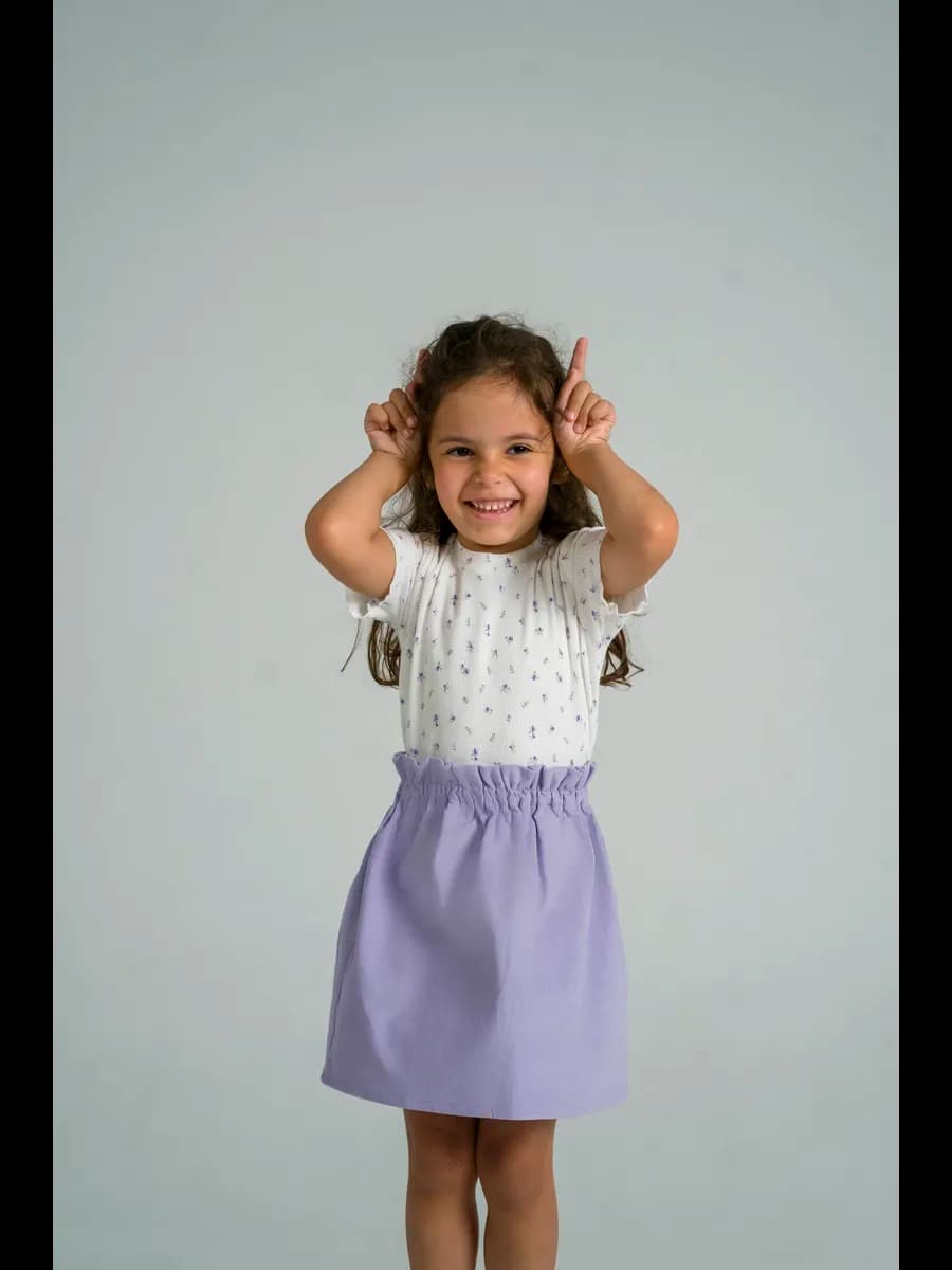 Юбка для девочки из хлопкового микровельвета летняя в садик