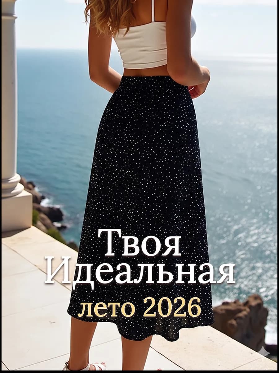 Юбка летняя миди с разрезом