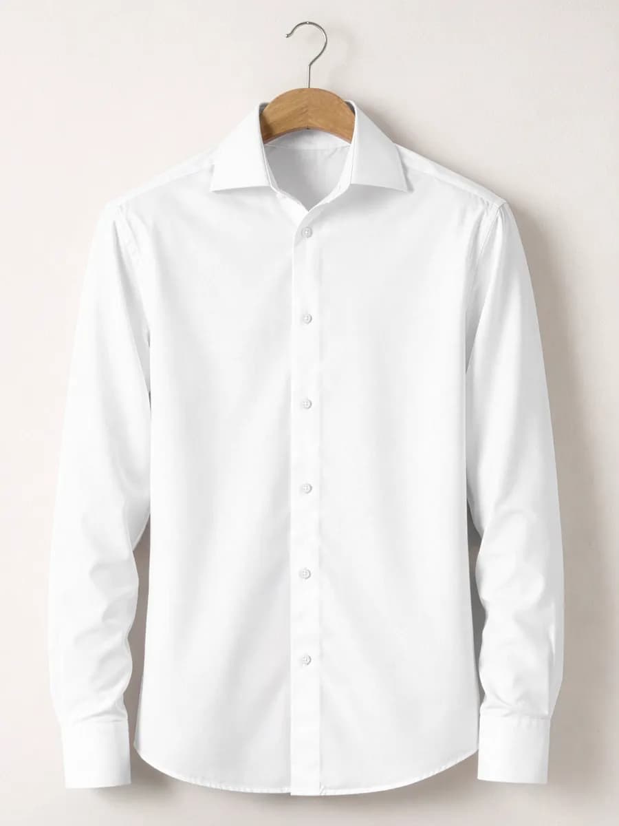 Рубашка белая с длинным рукавом, классическая