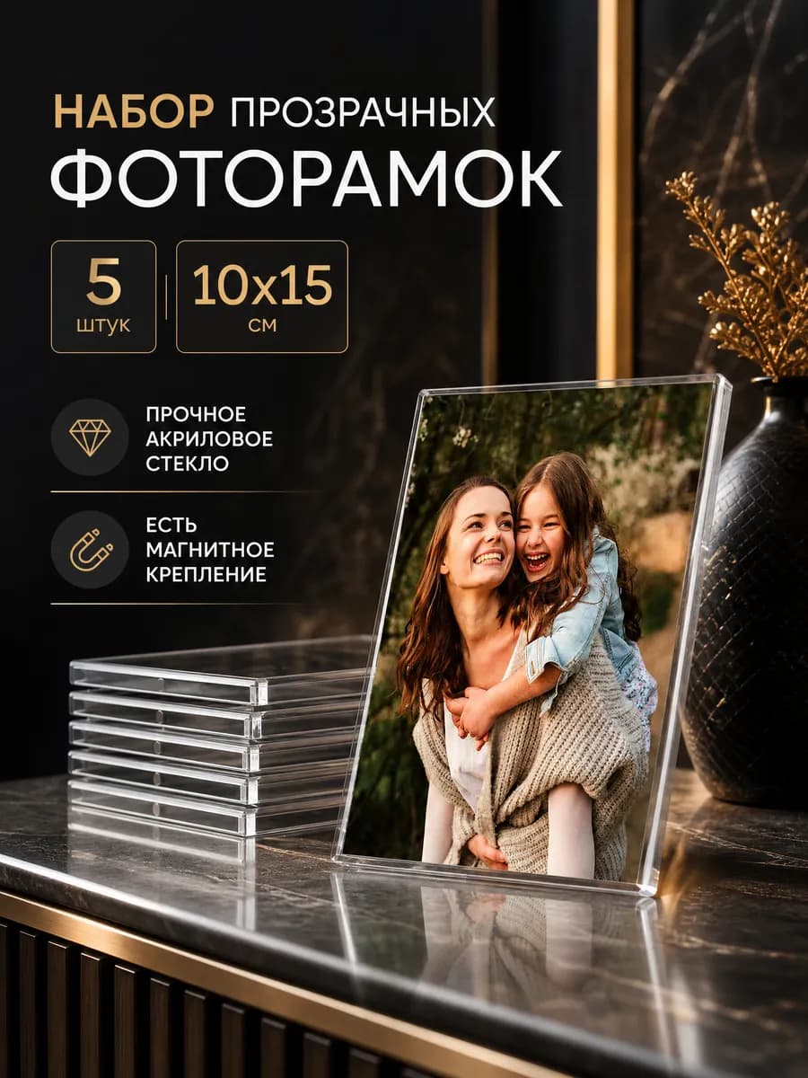 Рамка для фото 10х15 настольная вертикальная