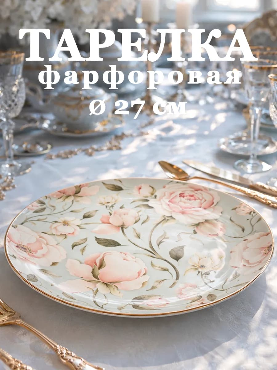 Тарелка сервировочная d=27 см Pink O'hara фарфоровая