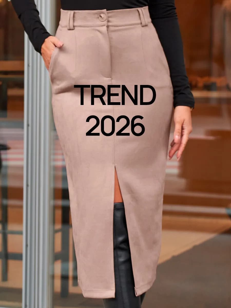 Юбка миди карандаш с разрезом офисная