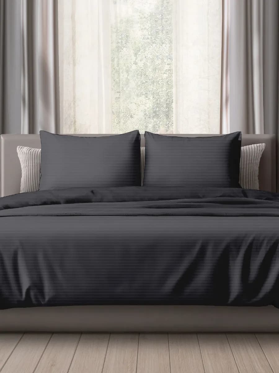 Постельное белье 2 спальное однотонное полисатин страйп
