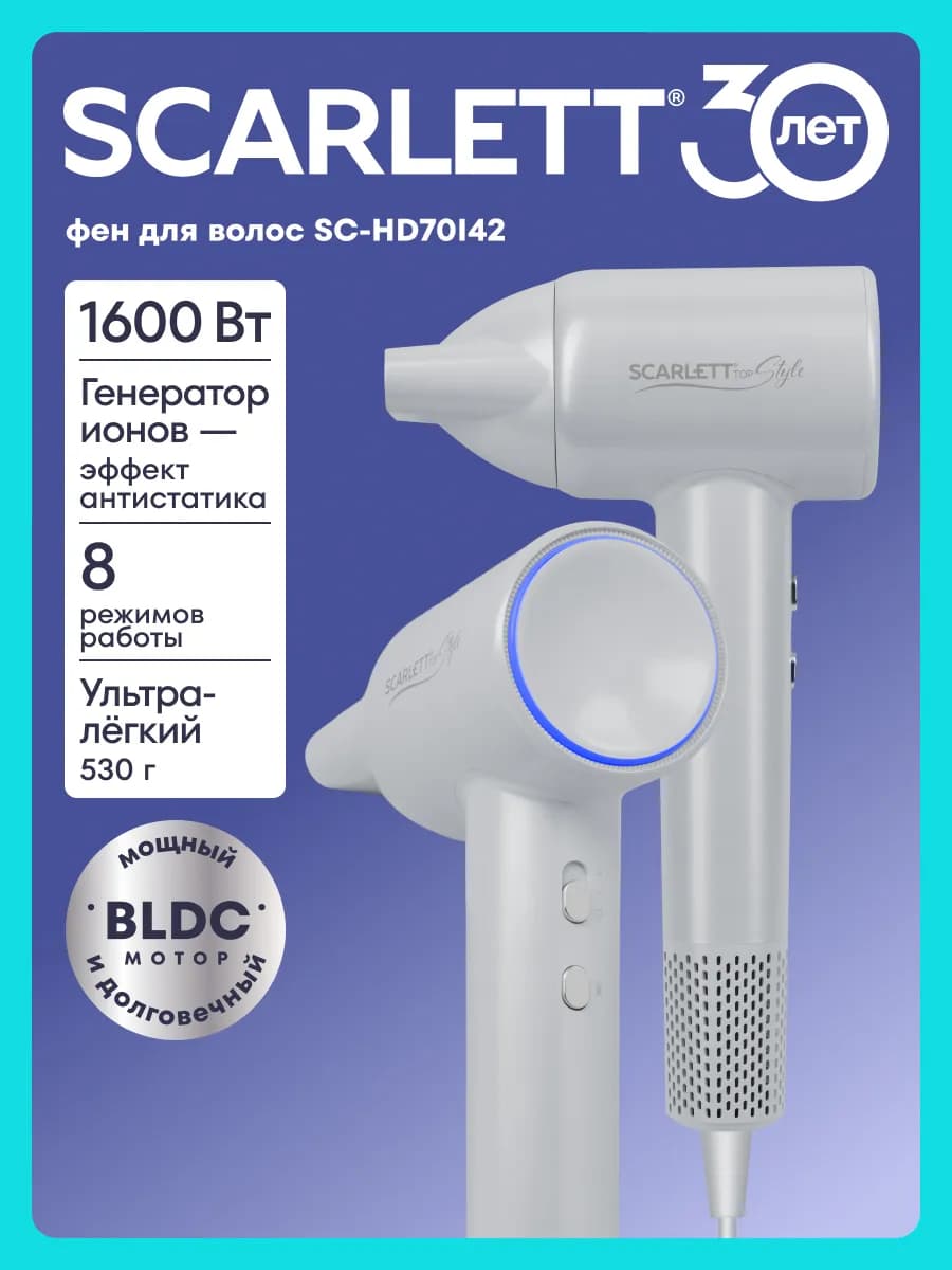 Фен для волос профессиональный мощный с ионизацией BLDC
