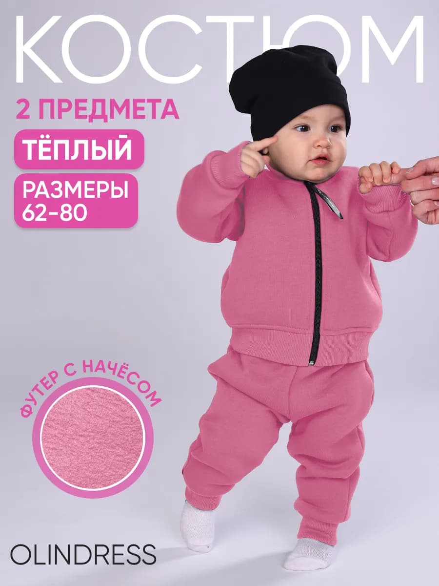 Костюм для новорожденных утепленный бомбер и штанишки - фото 1