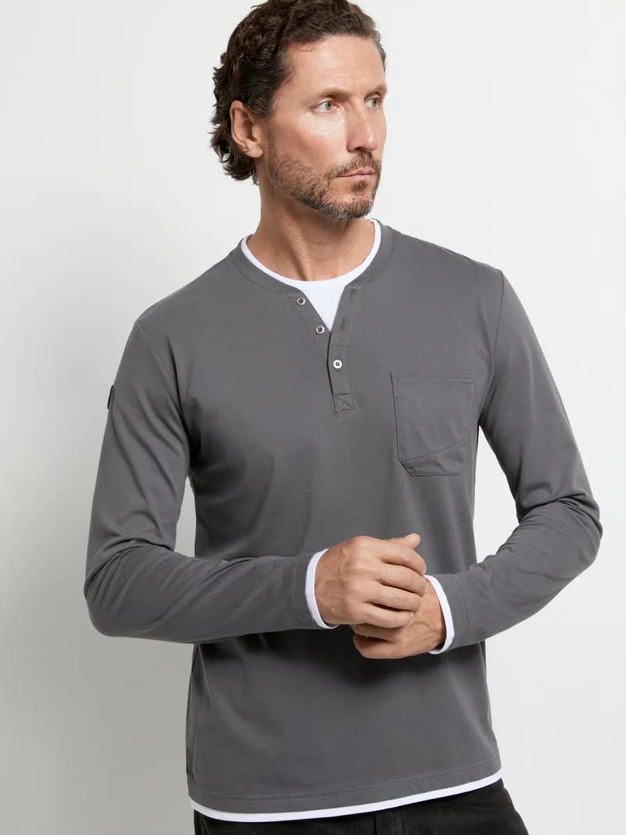 Лонгслив с карманом хлопок больших размеров