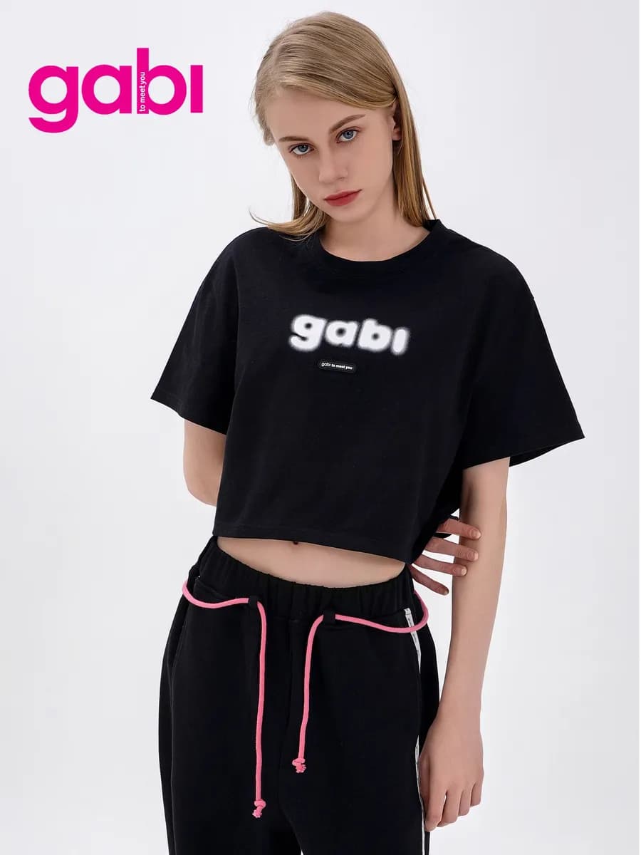 Футболка топ оверсайз черная укороченная