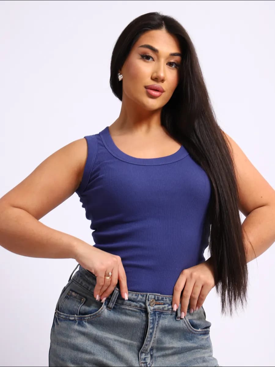 Майка базовая в рубчик - фото 1