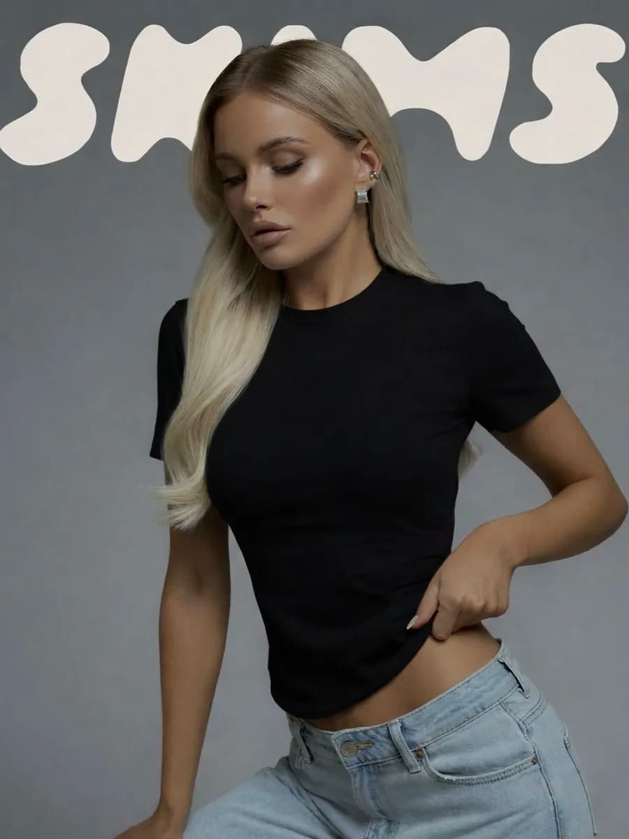 Футболка скимс базовая облегающая